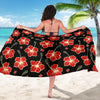 Red Hibiscus Pattern Print Design HB021 Sarong Pareo Wrap-JORJUNE.COM