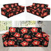 Red Hibiscus Pattern Print Design HB021 Sofa Slipcover-JORJUNE.COM