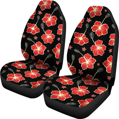 Red Hibiscus Pattern Print Design HB021 Universal Fit Car Seat Covers-JorJune