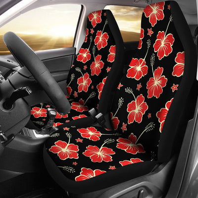 Red Hibiscus Pattern Print Design HB021 Universal Fit Car Seat Covers-JorJune