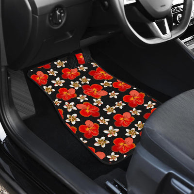 Red Hibiscus Pattern Print Design HB022 Car Floor Mats-JORJUNE.COM