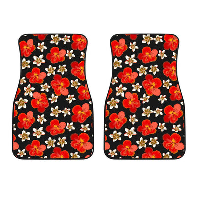 Red Hibiscus Pattern Print Design HB022 Car Floor Mats-JORJUNE.COM