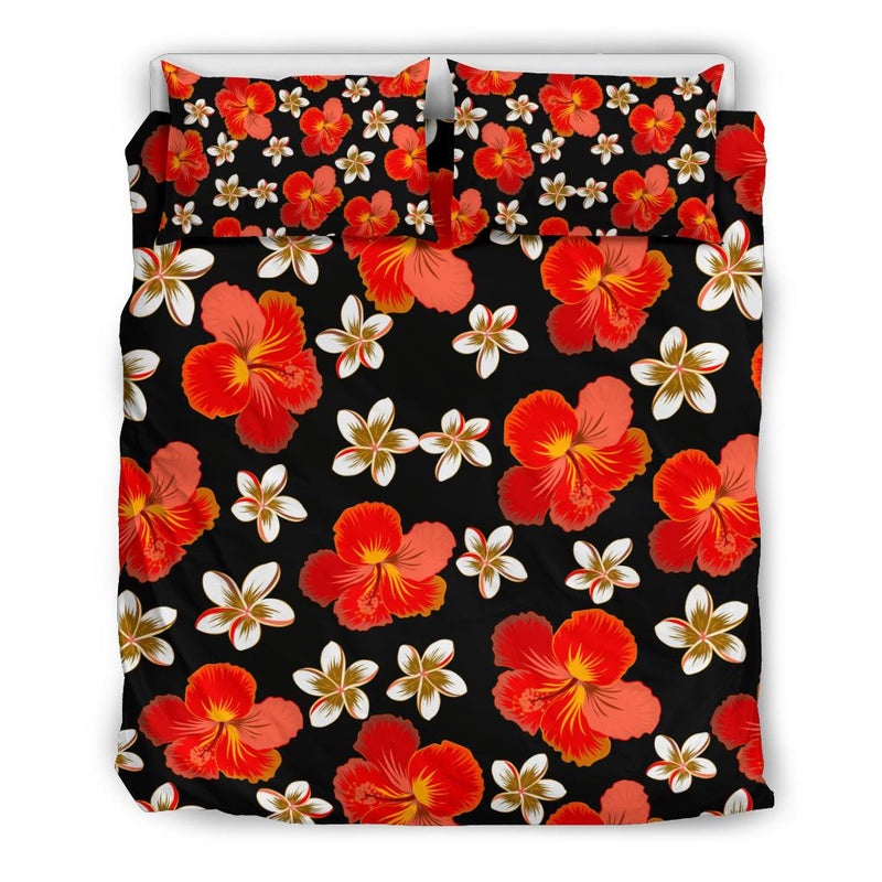 Red Hibiscus Pattern Print Design HB022 Duvet Cover Bedding Set-JORJUNE.COM