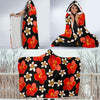 Red Hibiscus Pattern Print Design HB022 Hooded Blanket-JORJUNE.COM