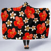 Red Hibiscus Pattern Print Design HB022 Hooded Blanket-JORJUNE.COM