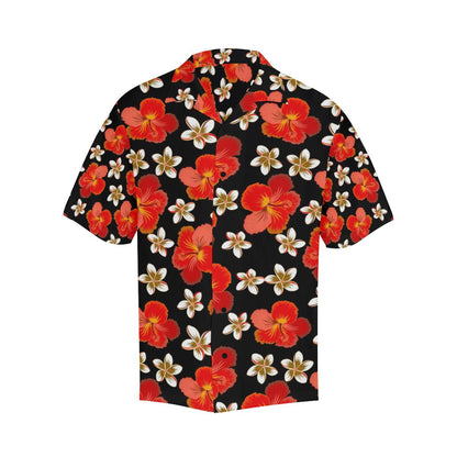 Red Hibiscus Pattern Print Design HB022 Men Hawaiian Shirt-JorJune