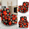 Red Hibiscus Pattern Print Design HB022 Recliner Slipcover-JORJUNE.COM