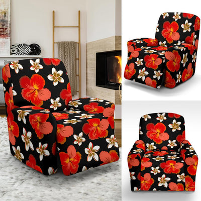 Red Hibiscus Pattern Print Design HB022 Recliner Slipcover-JORJUNE.COM