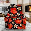 Red Hibiscus Pattern Print Design HB022 Recliner Slipcover-JORJUNE.COM