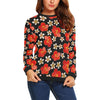 Red Hibiscus Pattern Print Design HB022 Women Long Sleeve Sweatshirt-JorJune