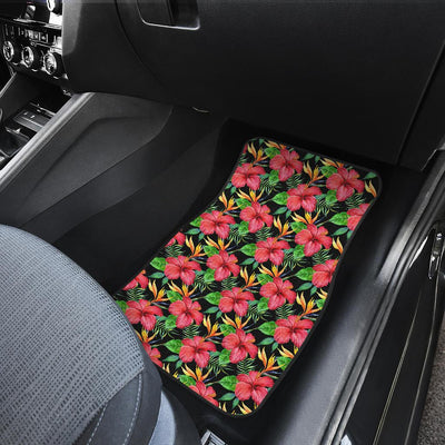 Red Hibiscus Pattern Print Design HB07 Car Floor Mats-JORJUNE.COM