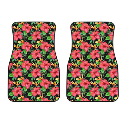Red Hibiscus Pattern Print Design HB07 Car Floor Mats-JORJUNE.COM