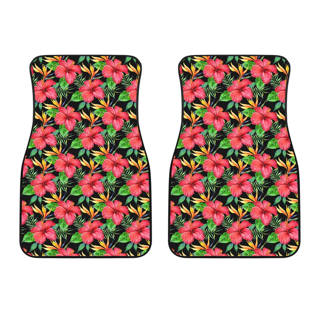 Red Hibiscus Pattern Print Design HB07 Car Floor Mats-JORJUNE.COM