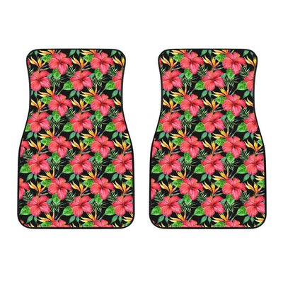 Red Hibiscus Pattern Print Design HB07 Car Floor Mats-JORJUNE.COM