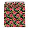 Red Hibiscus Pattern Print Design HB07 Duvet Cover Bedding Set-JORJUNE.COM