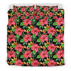 Red Hibiscus Pattern Print Design HB07 Duvet Cover Bedding Set-JORJUNE.COM