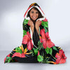 Red Hibiscus Pattern Print Design HB07 Hooded Blanket-JORJUNE.COM