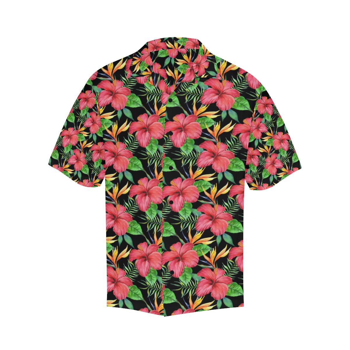 Red Hibiscus Pattern Print Design HB07 Men Hawaiian Shirt-JorJune