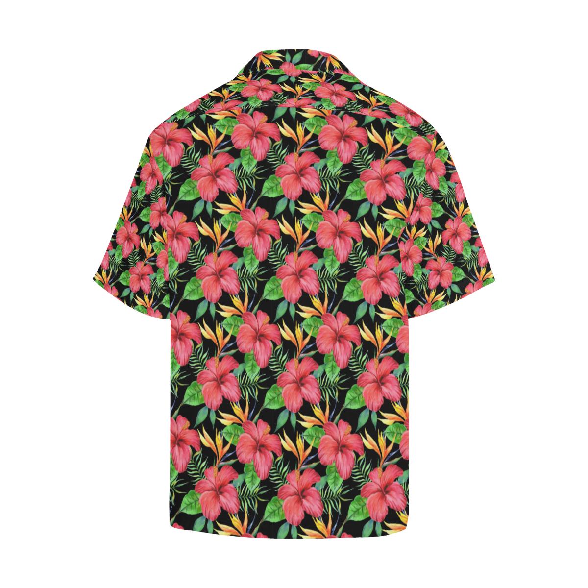 Red Hibiscus Pattern Print Design HB07 Men Hawaiian Shirt-JorJune