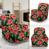 Red Hibiscus Pattern Print Design HB07 Recliner Slipcover-JORJUNE.COM