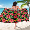 Red Hibiscus Pattern Print Design HB07 Sarong Pareo Wrap-JORJUNE.COM