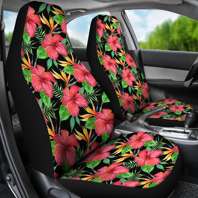 Red Hibiscus Pattern Print Design HB07 Universal Fit Car Seat Covers-JorJune
