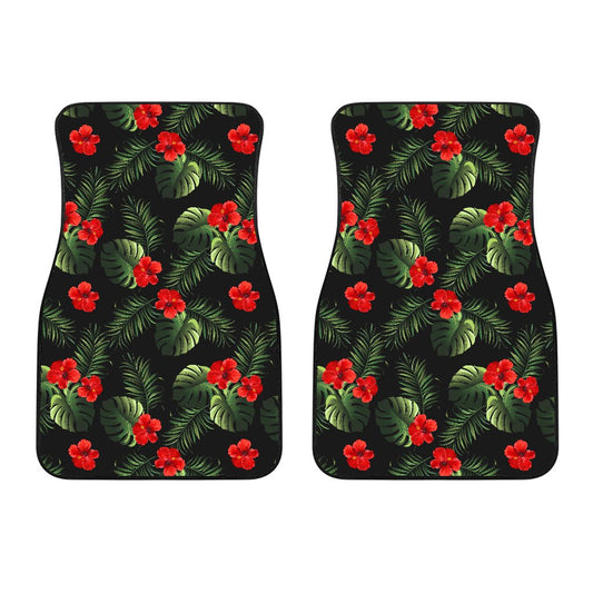 Red Hibiscus Tropical Car Floor Mats