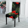 Red Hibiscus Tropical Dining Chair Slipcover-JORJUNE.COM