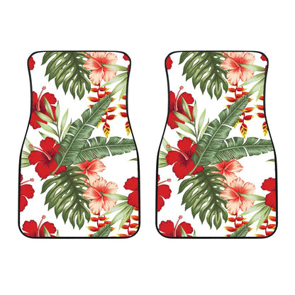 Red Hibiscus Tropical Flowers Car Floor Mats