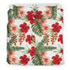 Red Hibiscus Tropical Flowers Duvet Cover Bedding Set