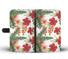 Red Hibiscus Tropical Flowers Wallet Phone Case