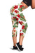 Red Hibiscus Tropical Flowers Women Capris