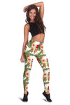 Red Hibiscus Tropical Flowers Women Leggings