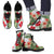 Red Hibiscus Tropical Flowers Women & Men Leather Boots