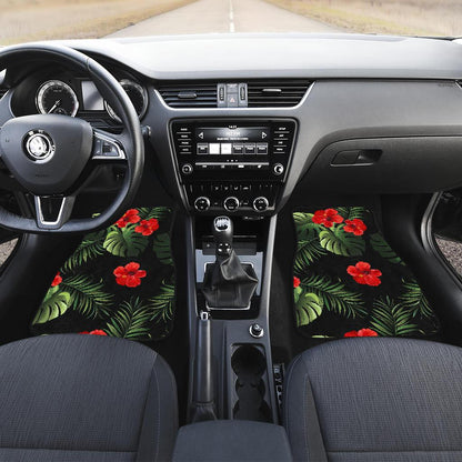 Red Hibiscus Tropical Front and Back Car Floor Mats