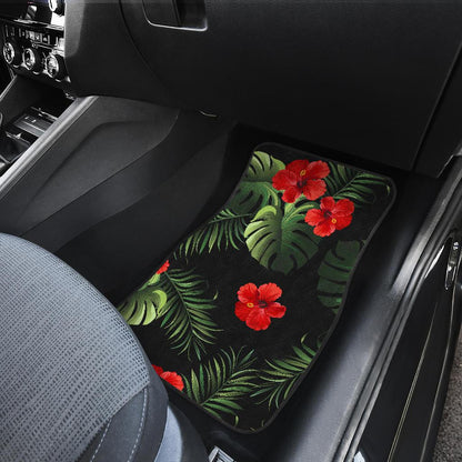 Red Hibiscus Tropical Front and Back Car Floor Mats