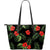 Red Hibiscus Tropical Large Leather Tote Bag