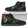 Red Hibiscus Tropical Men High Top Shoes