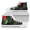 Red Hibiscus Tropical Men High Top Shoes