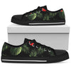 Red Hibiscus Tropical Men Low Top Shoes