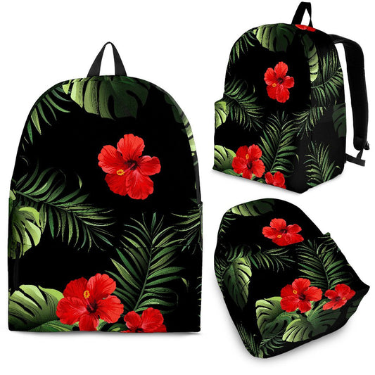 Red Hibiscus Tropical Premium Backpack