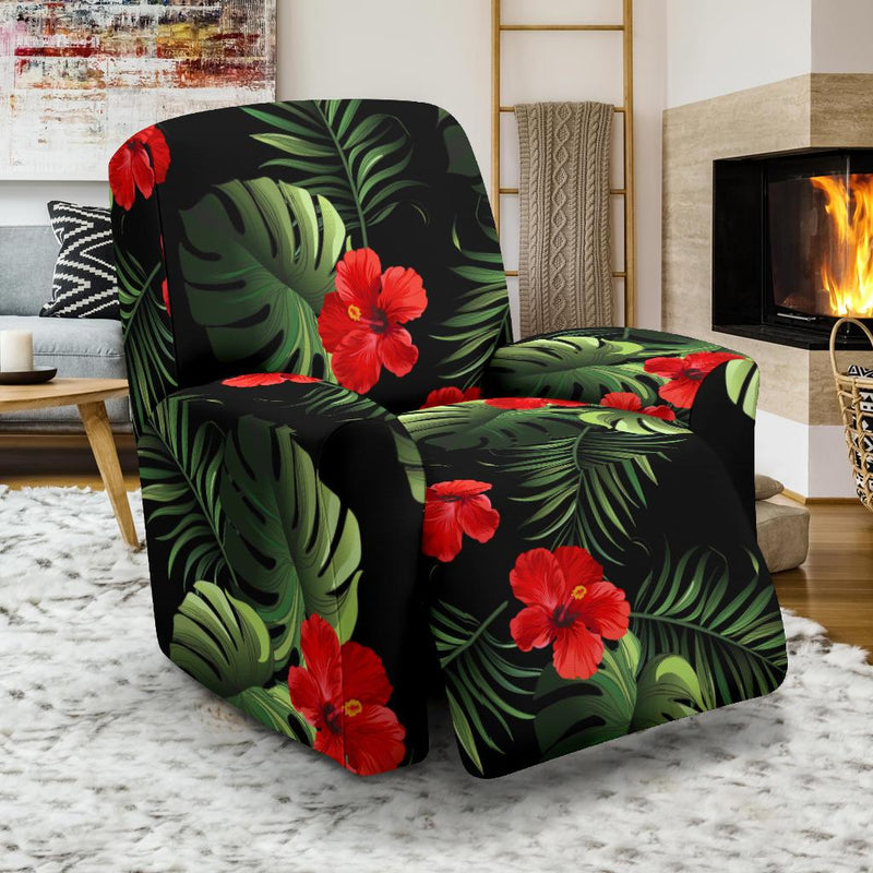 Red Hibiscus Tropical Recliner Slipcover-JORJUNE.COM