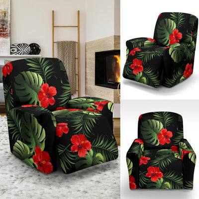 Red Hibiscus Tropical Recliner Slipcover-JORJUNE.COM