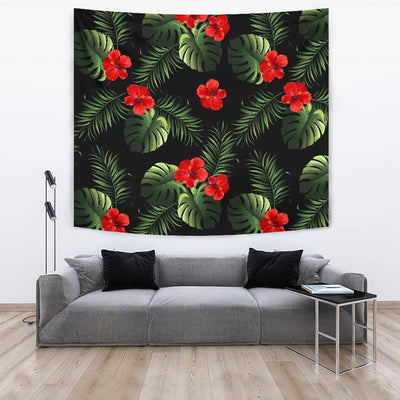 Red Hibiscus Tropical Tapestry