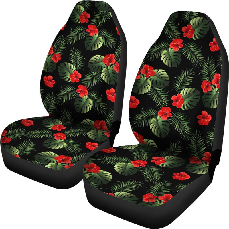 Red Hibiscus Tropical Universal Fit Car Seat Covers