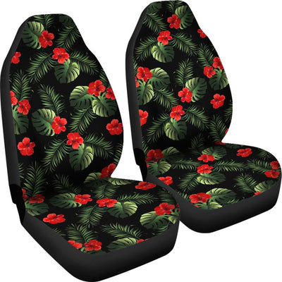 Red Hibiscus Tropical Universal Fit Car Seat Covers