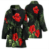 Red Hibiscus Tropical Women Bath Robe