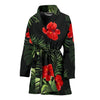 Red Hibiscus Tropical Women Bath Robe