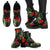 Red Hibiscus Tropical Women Leather Boots