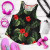 Red Hibiscus Tropical Women Racerback Tank Top